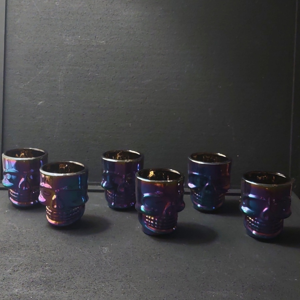 Rainbow Fusion 1.75oz Rainbow Luster Shot Glasses 6 piece